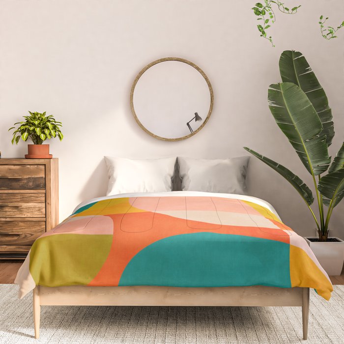 abstract painterly mid century shapes 4 Comforter Gallery Image 3