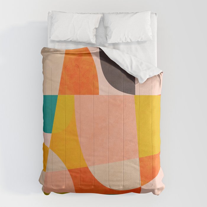 abstract painterly mid century shapes 4 Comforter Gallery Image 6