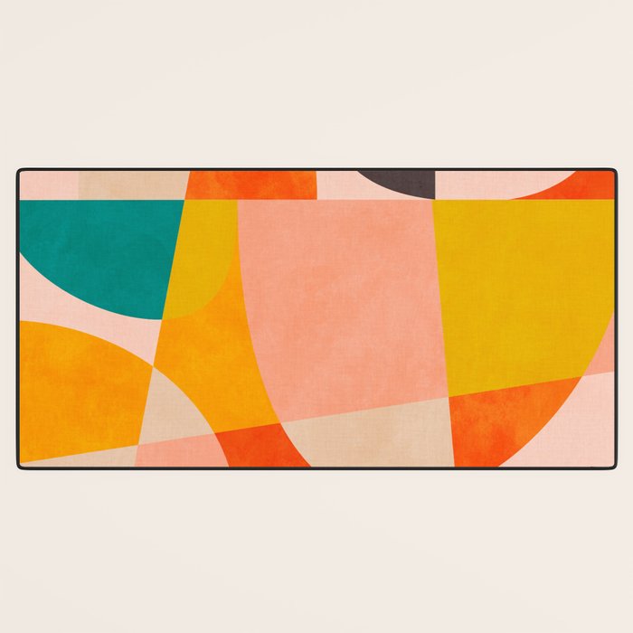 abstract painterly mid century shapes 4 Desk Mat Gallery Image 3