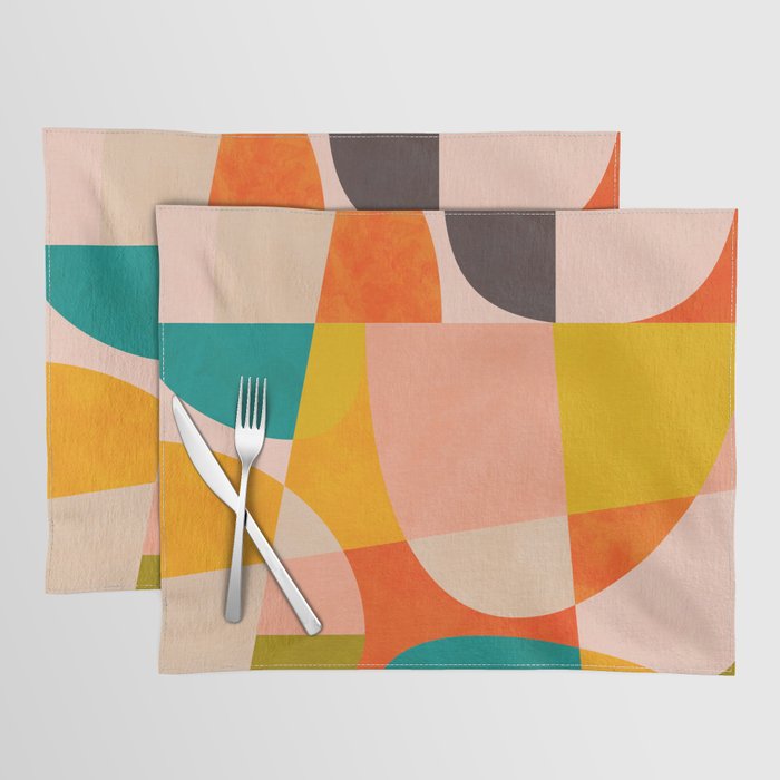 abstract painterly mid century shapes 4 Placemat Gallery Image 1