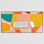 abstract painterly mid century shapes 4 Desk Mat Gallery Image 1
