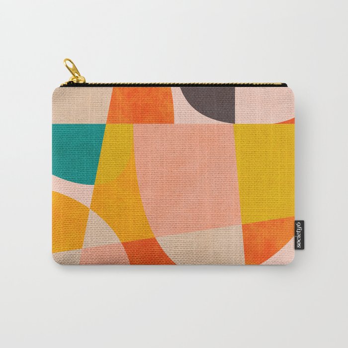 abstract painterly mid century shapes 4 Carry All Pouch Gallery Image 1