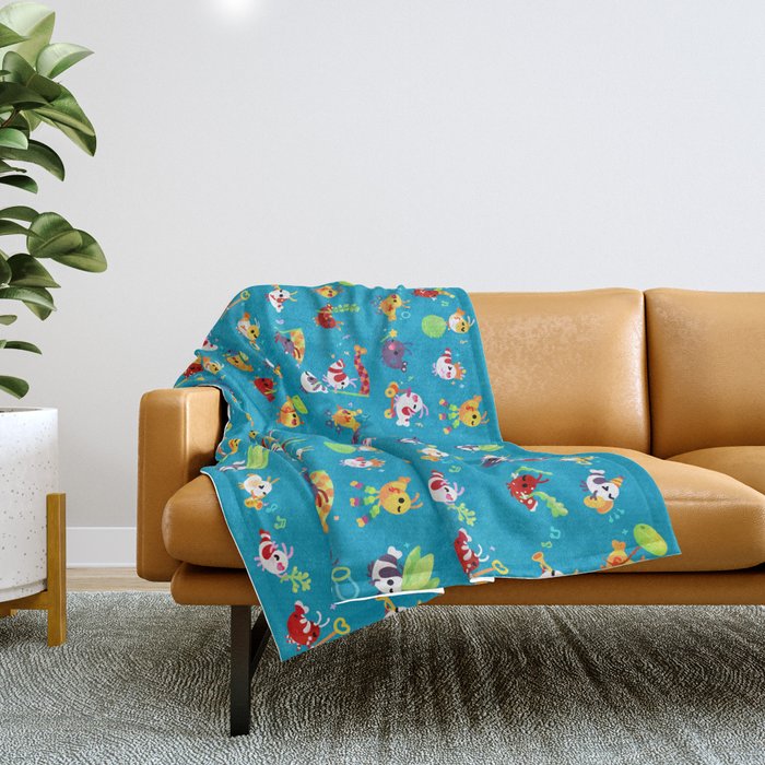 Shrimp march Throw Blanket Gallery Image 1