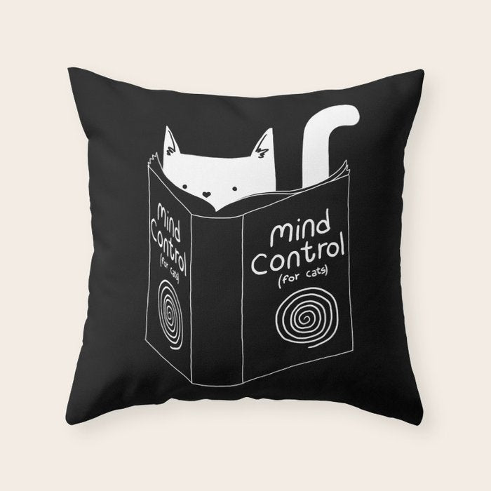 Mind Control 4 Cats Throw Pillow Gallery Image 6