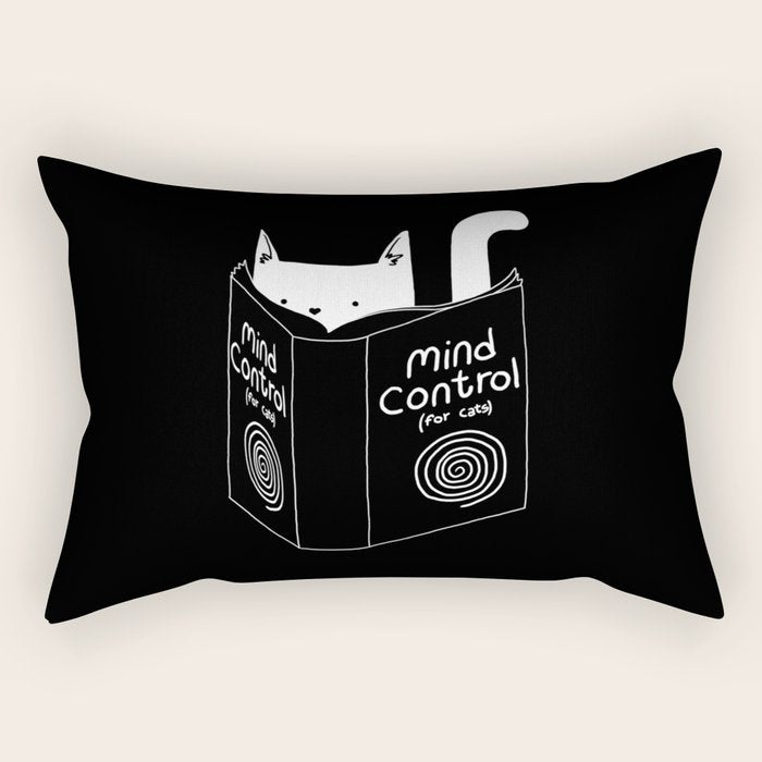 Mind Control 4 Cats Rectangular Pillow Gallery Image 2