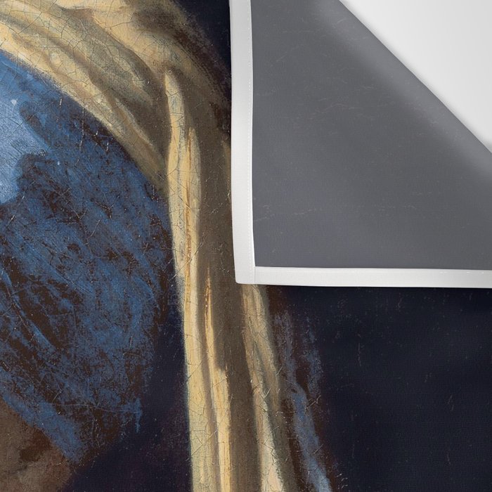 Girl with pearl earring blowing bubble gum Wall Tapestry Gallery Image 3
