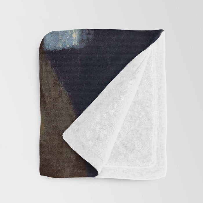 Girl with pearl earring blowing bubble gum Throw Blanket Gallery Image 3