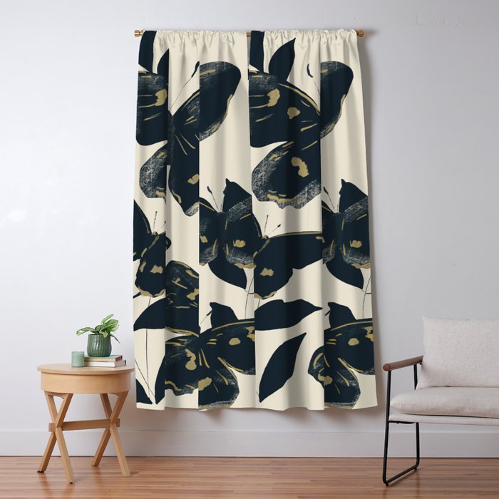 Black Butterflies Window Curtain Gallery Image 1