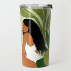 Just You & Me | Tiger Urban Jungle Friendship | Wild Cat Bohemian Black Woman with Pet  Travel Mug Gallery Image 2