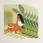 Just You & Me | Tiger Urban Jungle Friendship | Wild Cat Bohemian Black Woman with Pet  Wrapping Paper Gallery Image 3