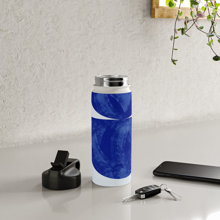 blue retro mid century Water Bottle Gallery Image 4