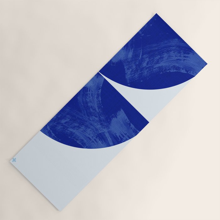 blue retro mid century Yoga Mat Gallery Image 1