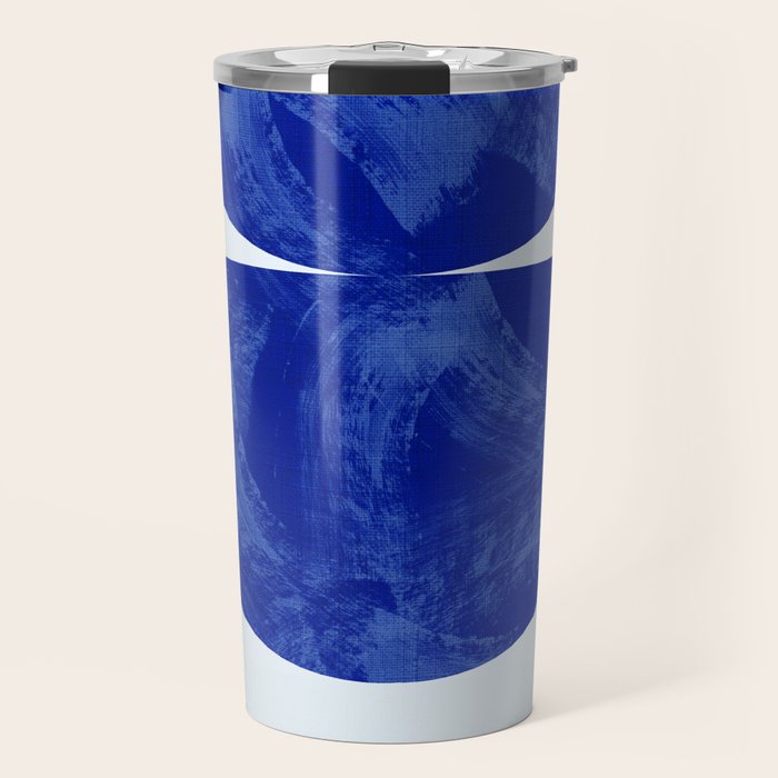 blue retro mid century Travel Mug Gallery Image 1