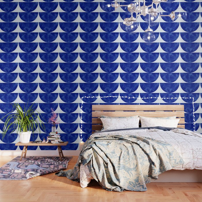 blue retro mid century Wallpaper Gallery Image 3