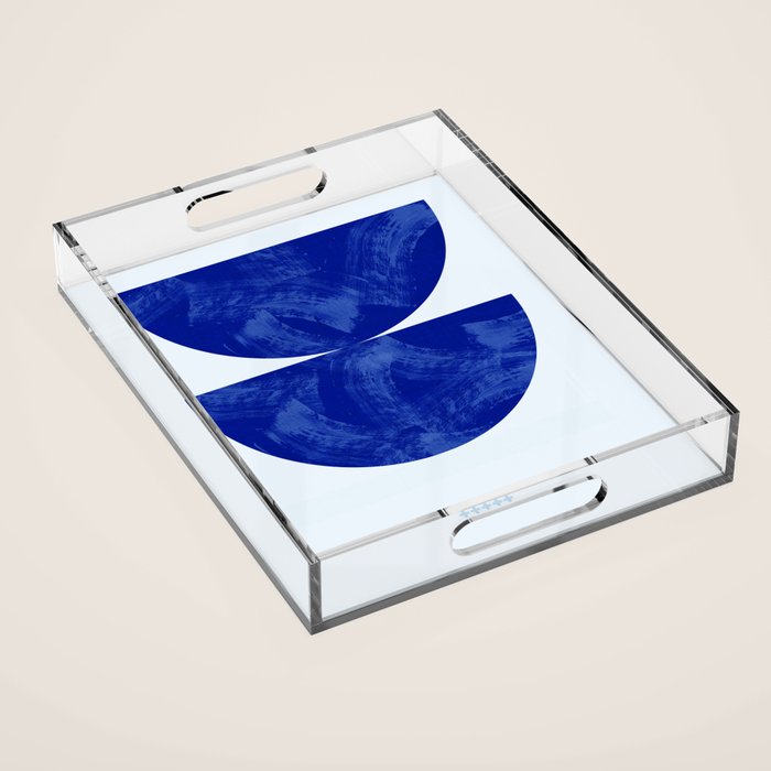 blue retro mid century Acrylic Tray Gallery Image 1