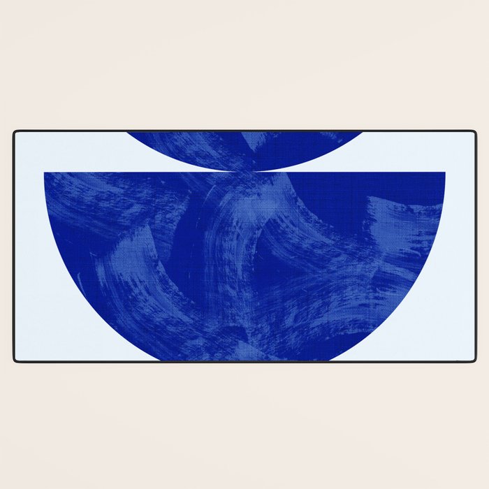 blue retro mid century Desk Mat Gallery Image 3