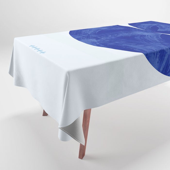 blue retro mid century Tablecloth Gallery Image 1