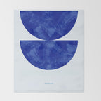 blue retro mid century Throw Blanket Gallery Image 2