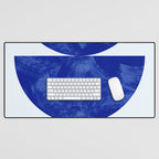 blue retro mid century Desk Mat Gallery Image 1