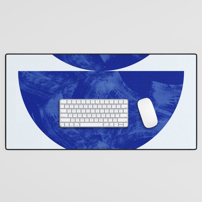 blue retro mid century Desk Mat Gallery Image 1