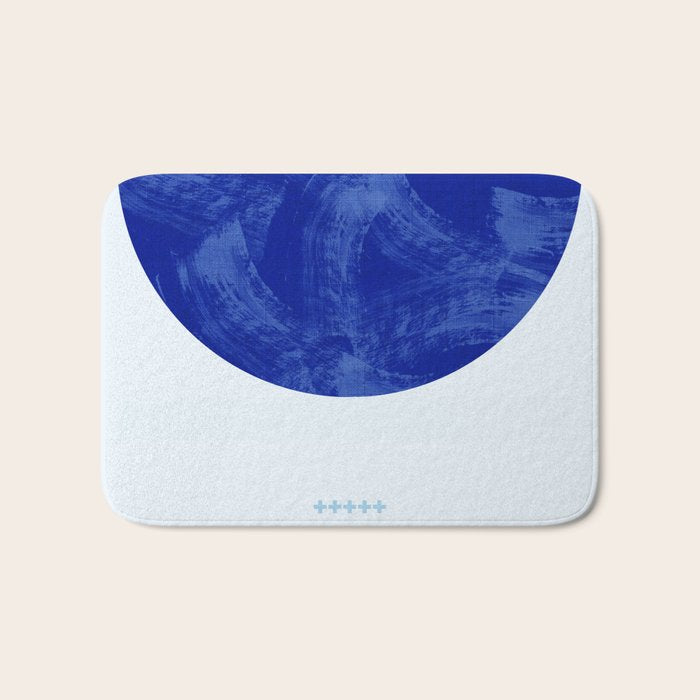 blue retro mid century Bath Mat Gallery Image 1