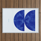 blue retro mid century Outdoor Rug Gallery Image 1