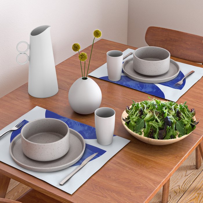 blue retro mid century Placemat Gallery Image 2