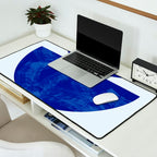 blue retro mid century Desk Mat Gallery Image 2