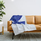blue retro mid century Throw Blanket Gallery Image 1