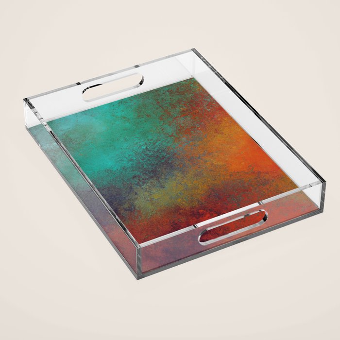 Colorful Rust Aesthetic Grunge Art Acrylic Tray Gallery Image 1
