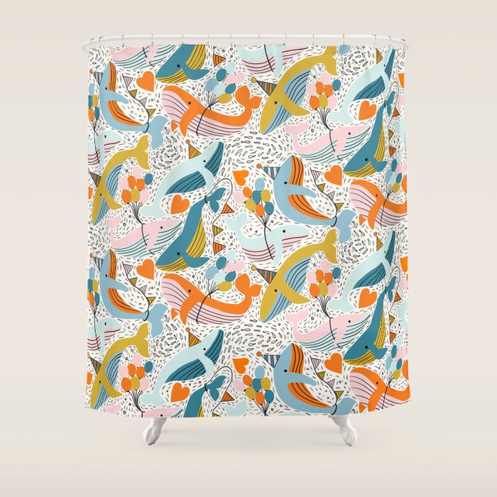 Humpback Whale Party Shower Curtain Gallery Image 1