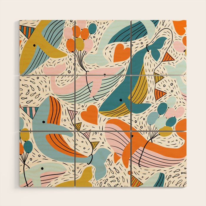 Humpback Whale Party Wood Wall Art Gallery Image 1