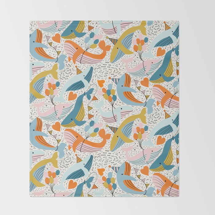 Humpback Whale Party Throw Blanket Gallery Image 2