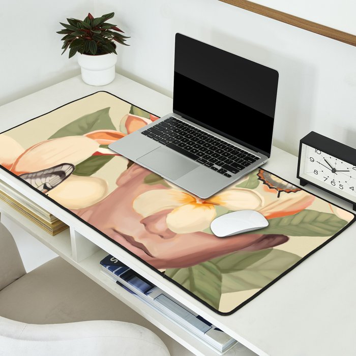 Pink Bloom Desk Mat Gallery Image 2