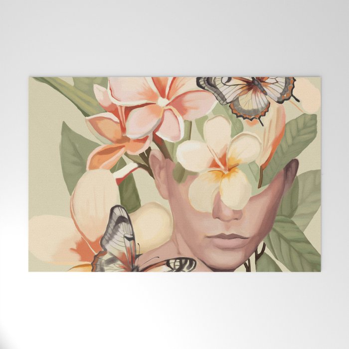 Pink Bloom Welcome Mat Gallery Image 1