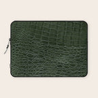 Green faux leather pattern Laptop Sleeve Gallery Image 1