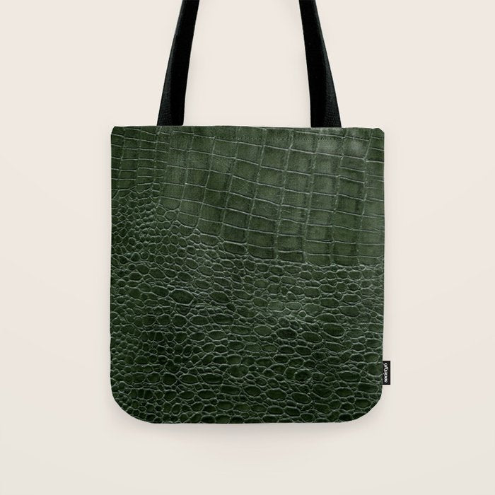 Green faux leather pattern Tote Bag Gallery Image 1
