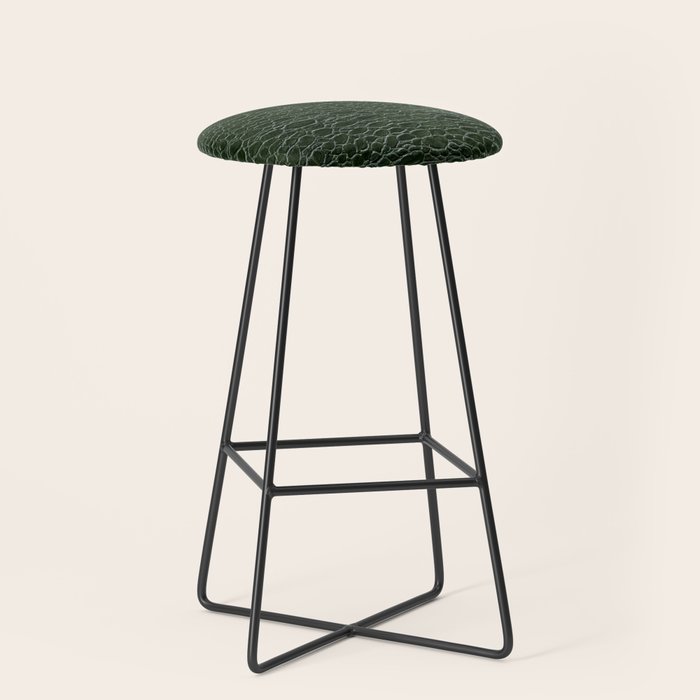 Green faux leather pattern Stool Gallery Image 1