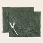 Green faux leather pattern Placemat Gallery Image 1