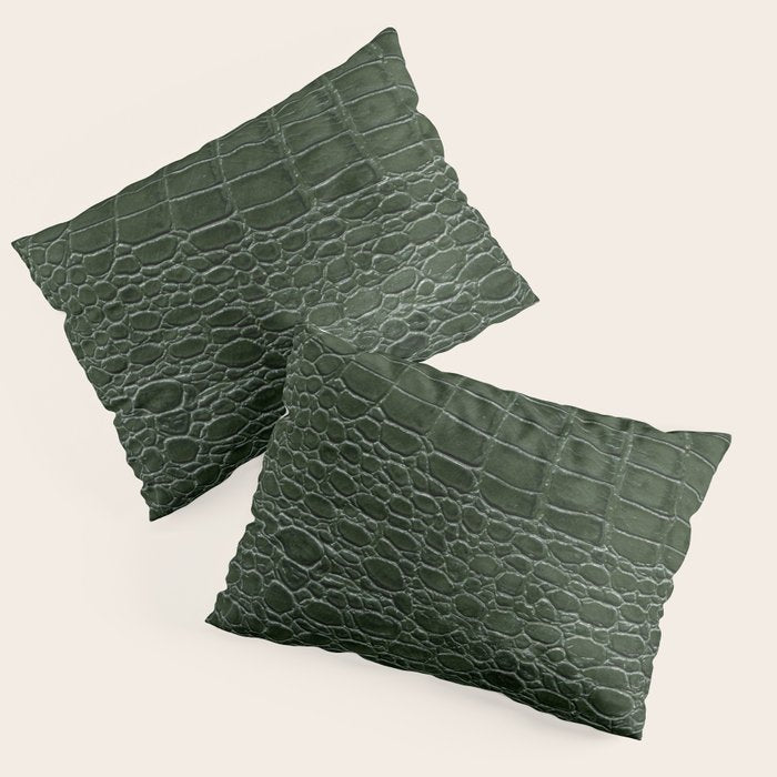 Green faux leather pattern Pillow Sham Gallery Image 1