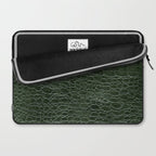 Green faux leather pattern Laptop Sleeve Gallery Image 2