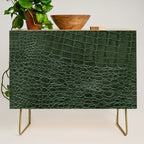 Green faux leather pattern Credenza Gallery Image 1