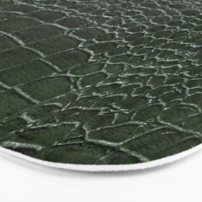 Green faux leather pattern Bath Mat Gallery Image 3