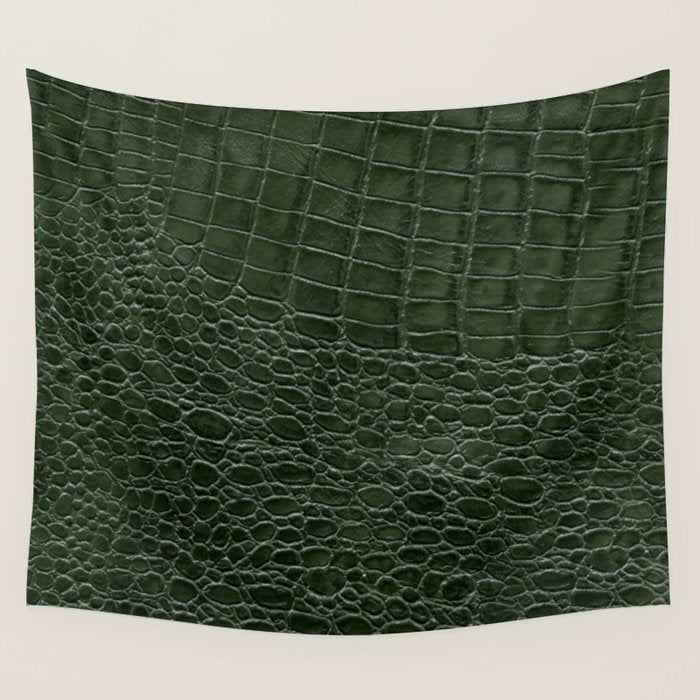 Green faux leather pattern Wall Tapestry Gallery Image 4