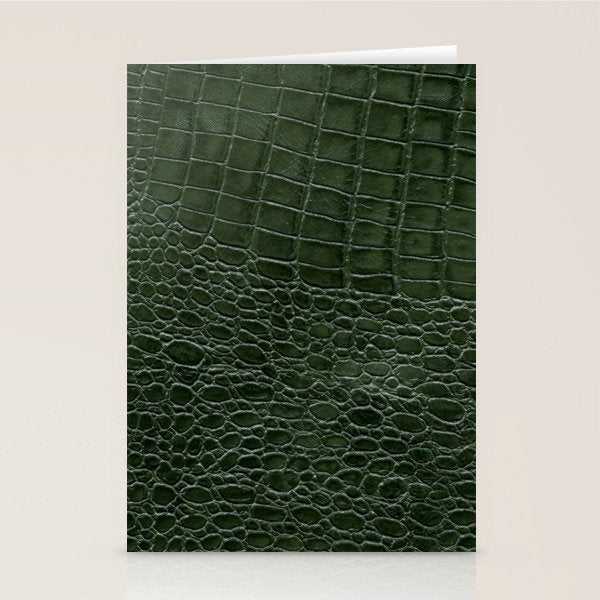 Green faux leather pattern Stationery Card Gallery Image 2