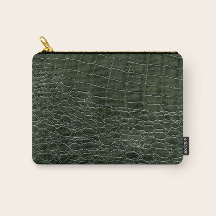 Green faux leather pattern Carry All Pouch Gallery Image 1