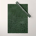 Green faux leather pattern Wrapping Paper Gallery Image 1