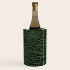 Green faux leather pattern Wine Chiller Gallery Image 2