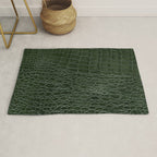 Green faux leather pattern Rug Gallery Image 1