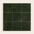 Green faux leather pattern Wood Wall Art Gallery Image 1